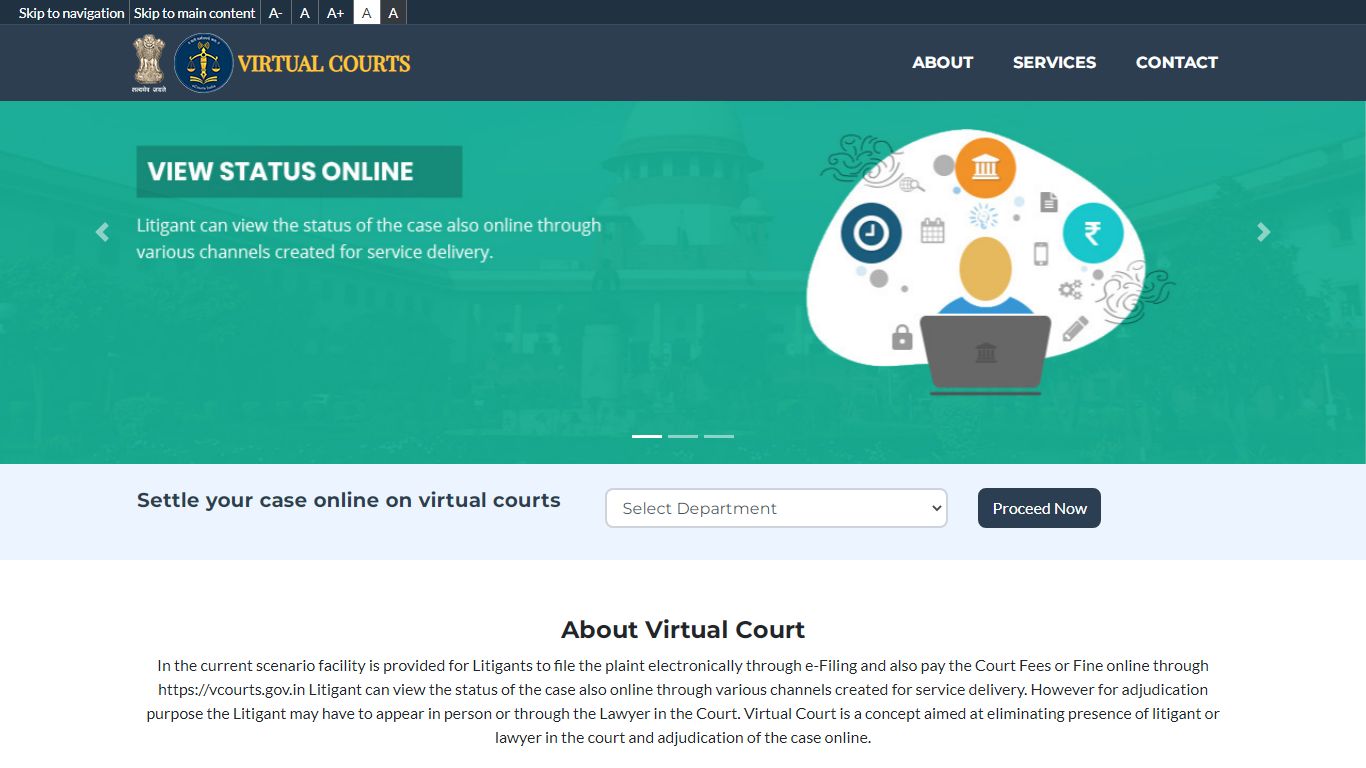 Settle your case online on virtual courts - vcourts.gov.in